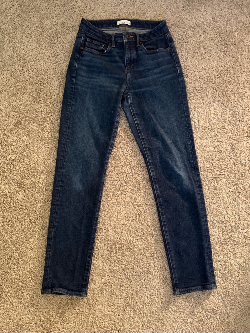 LOFT The Curvy Super Soft Girlfriend Jeans Dark Wash Size 25/0